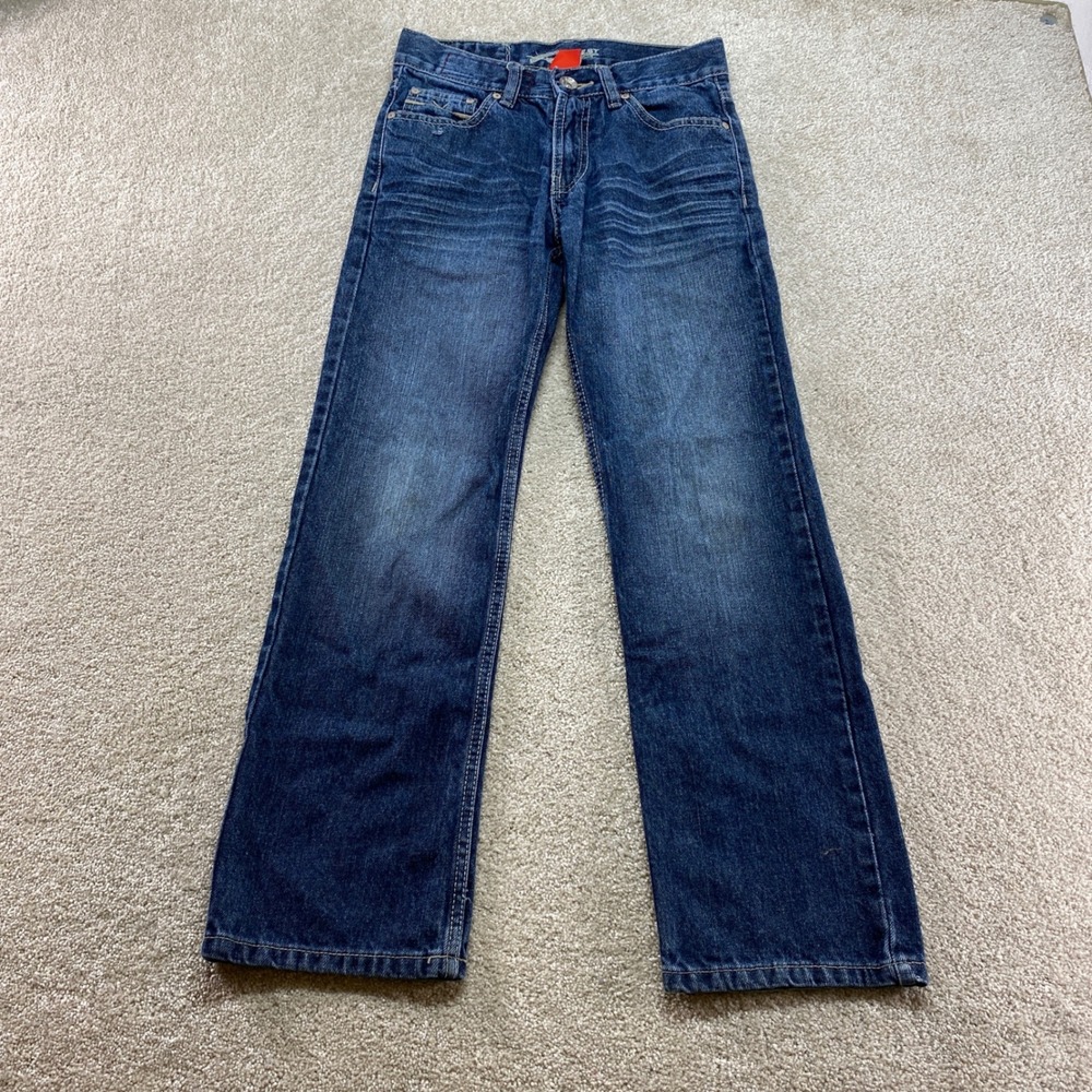 Request Straight Leg Jeans Womens Size 10 Dark Wash Whiskered Denim